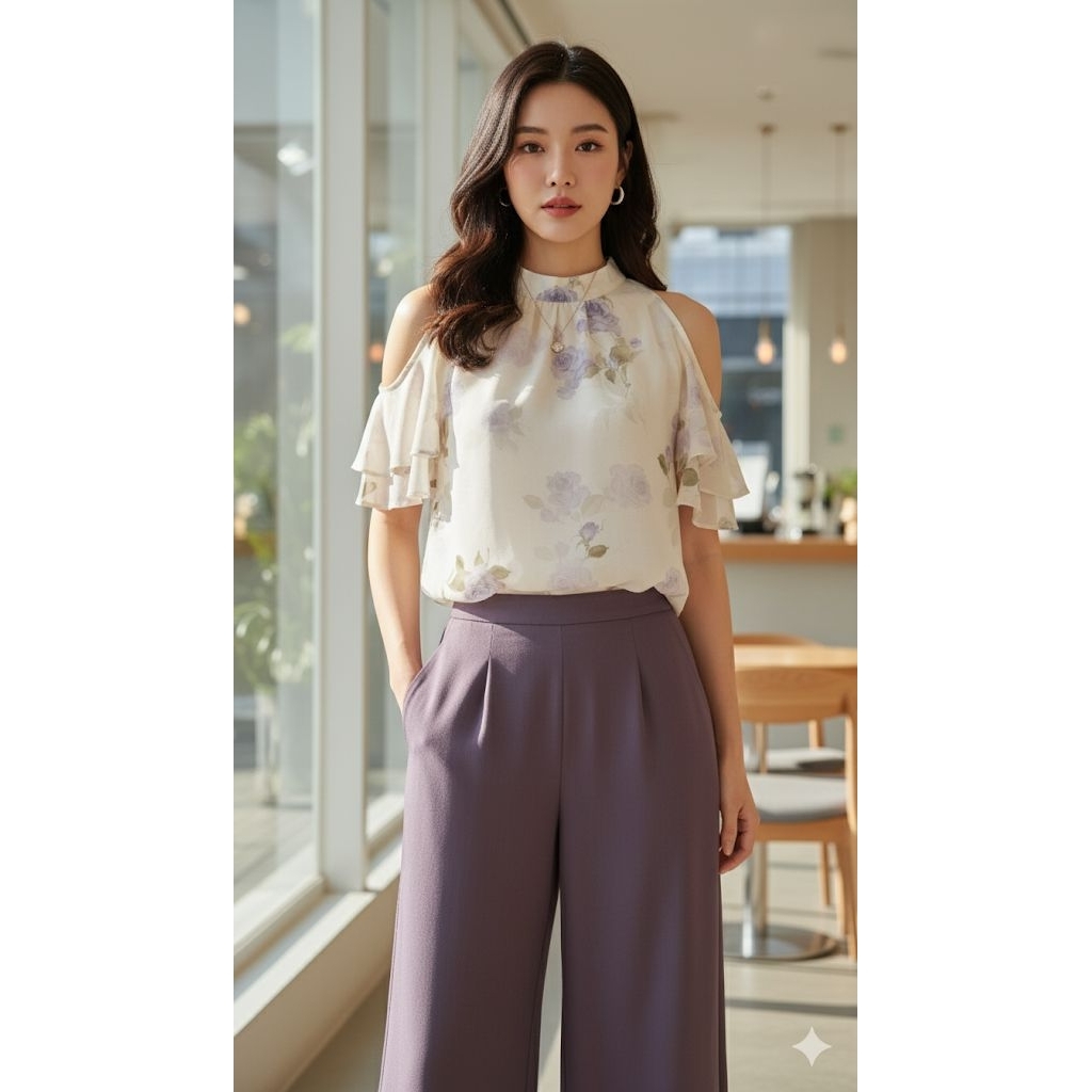 Blouse bunga/Blouse motif bunga wanita