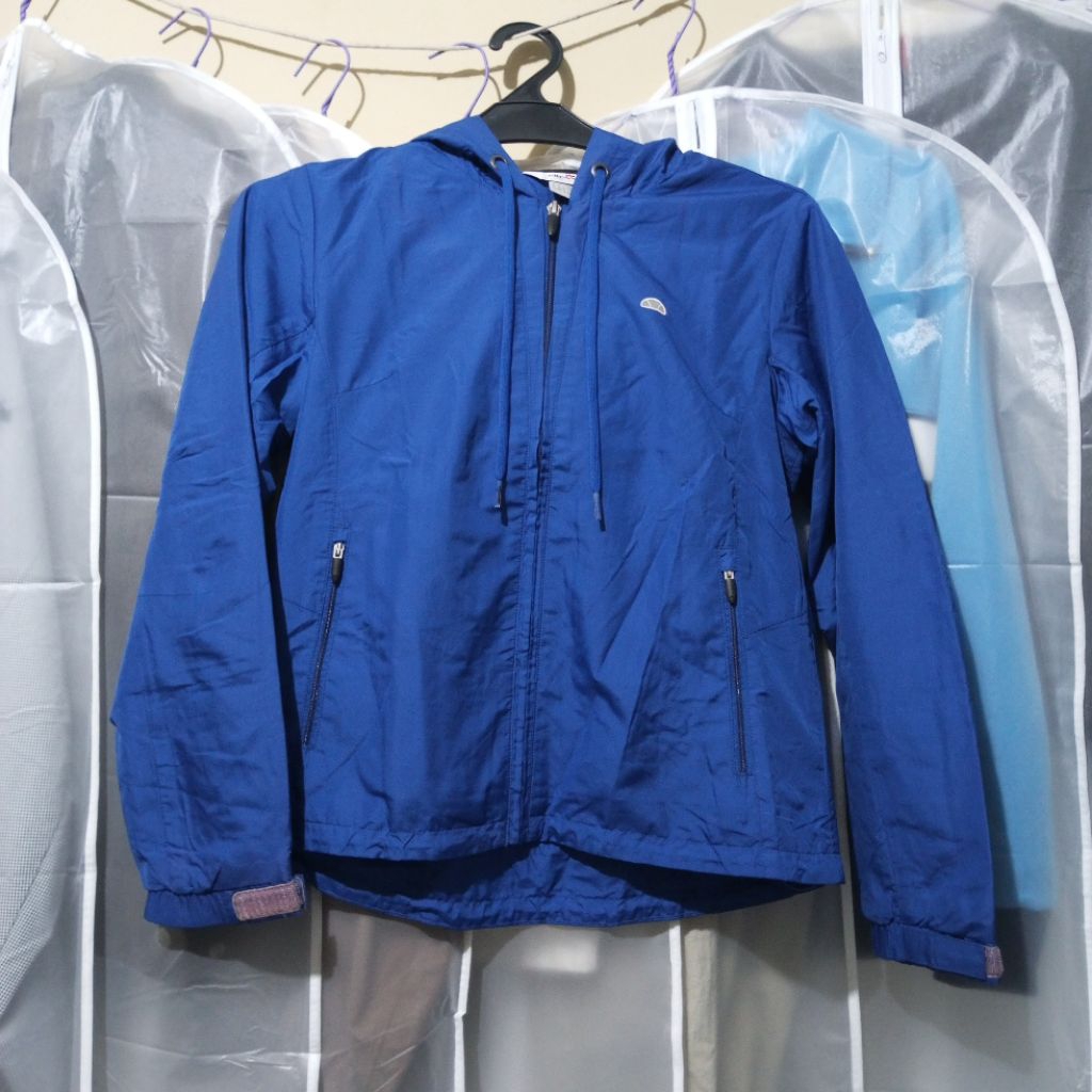 Zip Hoodie Nylon Ellesse Original Blue Jacket Casuals