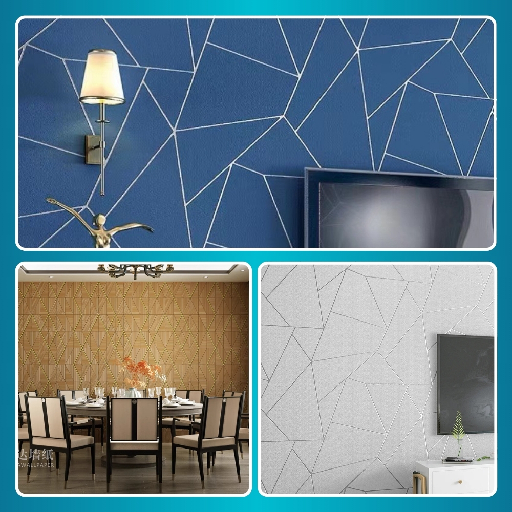 [Bisa COD] Wallpaper Dinding Ruang Tamu Minimalis Wallpaper Dinding Motif Keramik Wallpaper Keramik