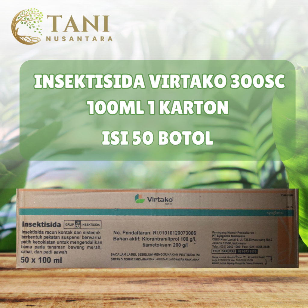 1 Karton Insektisida Virtako 300 SC Kemasan 100ml Isi 50 Botol untuk Tanaman