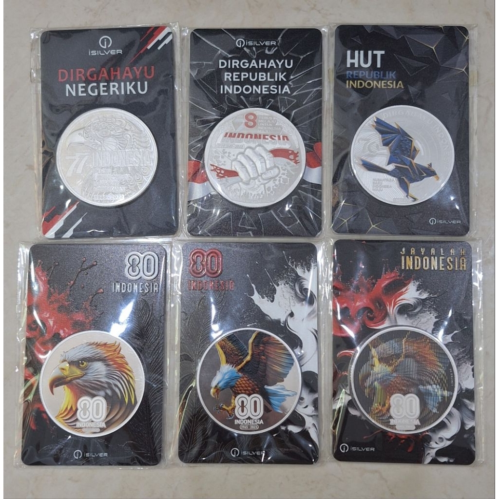 1 Paket Perak iSilver Kemerdekaan RI ke-77, ke-78, ke-79, dan ke-80