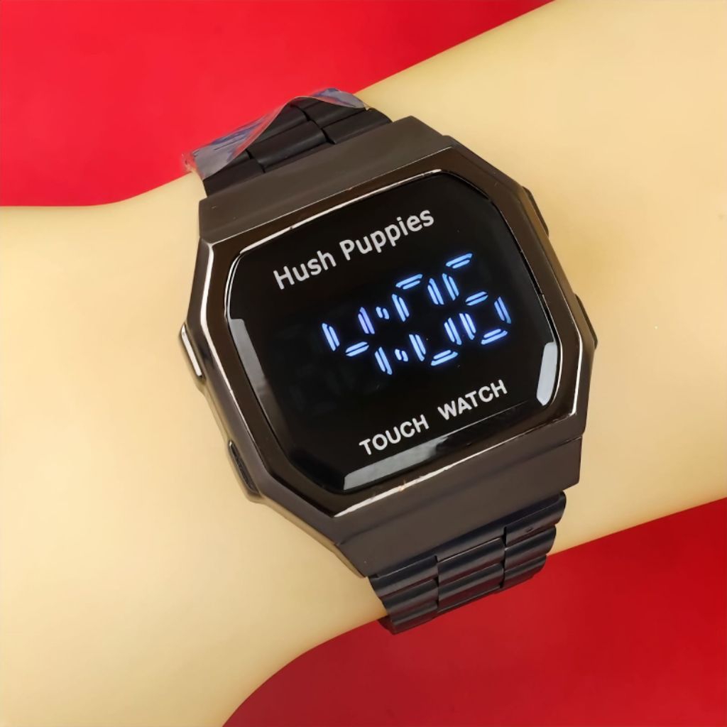 Hush Puppies Touch Watch Digital – Jam Tangan Pria & Wanita Stainless Steel Premium LED