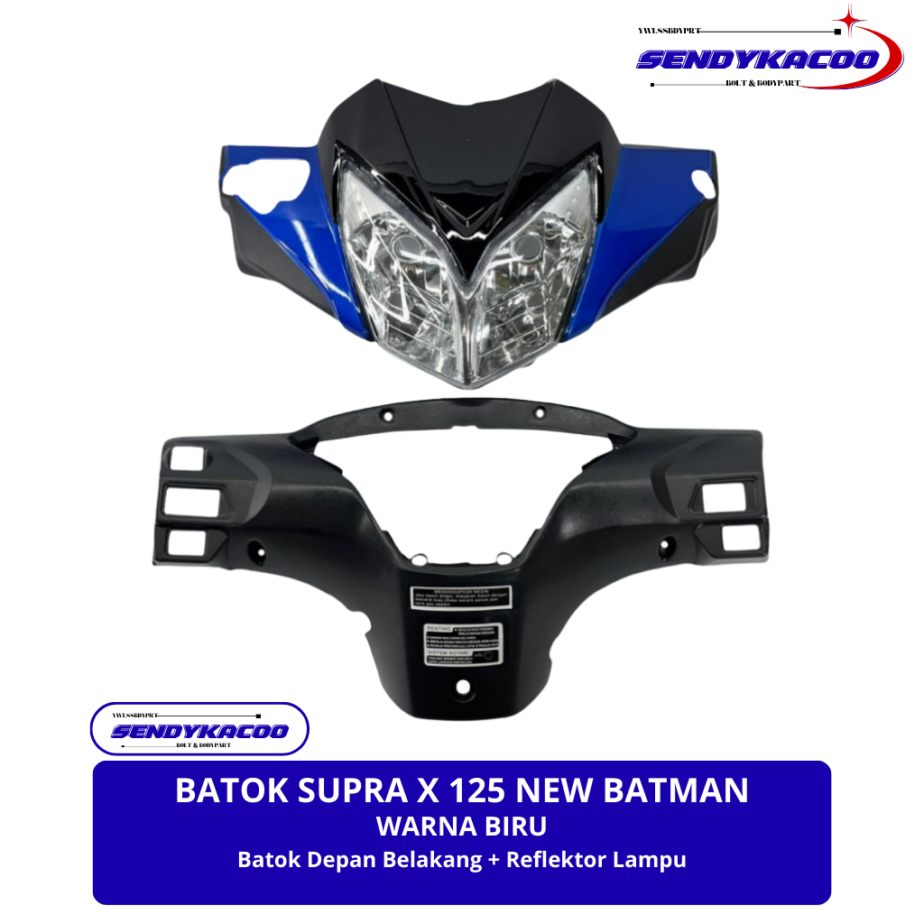 batok kepala supra x 125 Batman warna BIRU + Reflektor supra x 125 / batok lampu supra x 125