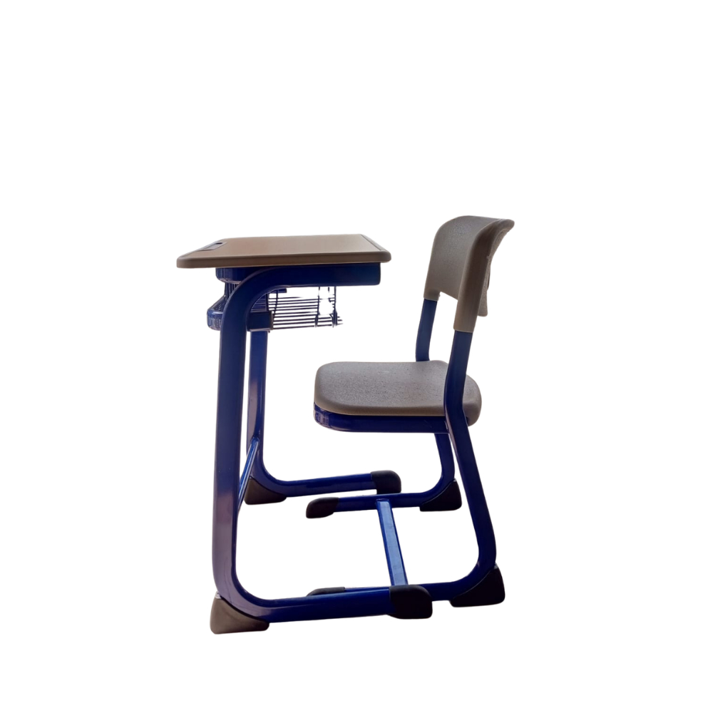 Set Meja & Kursi Belajar Minimalis – Rangka Besi Kokoh + Rak Bawah