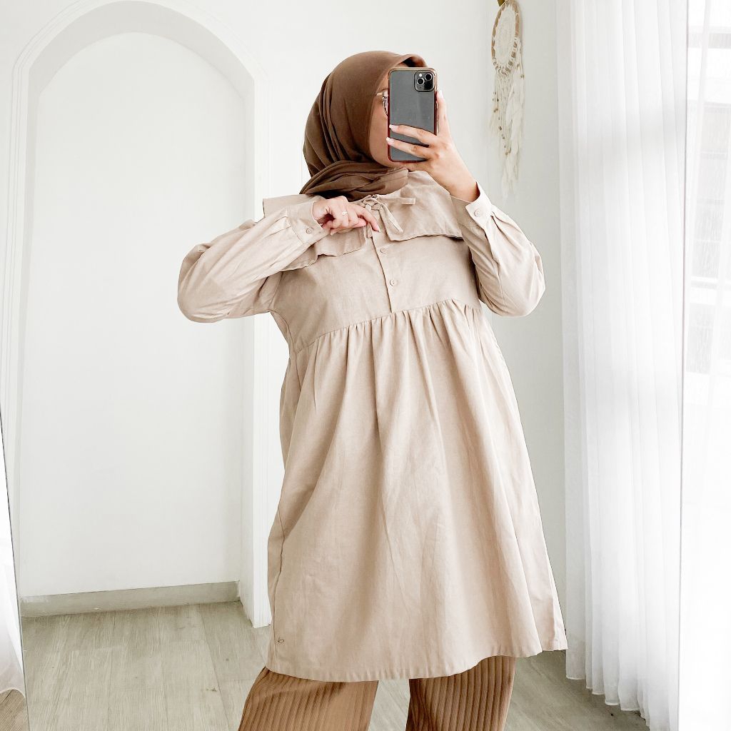 RAYA TUNIK - FLOTTILICIOUS / TUNIK POLOS / BAJU MUSLIM / KOREAN STYLE / FASHION OUTFIT / OOTD HIJAB