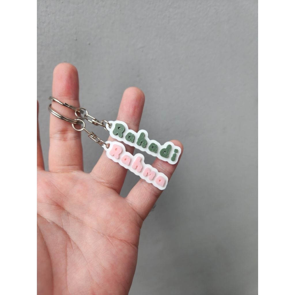 Gantungan Kunci Nama Custom Nama - Keychain Nama Warna Warni