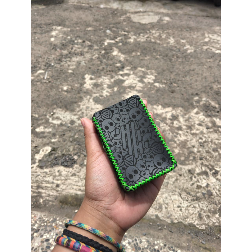 COVER CASE R234 CASE HANDPHONE DESAIN SKULL HITAM B. HIJAU CASING POUCH