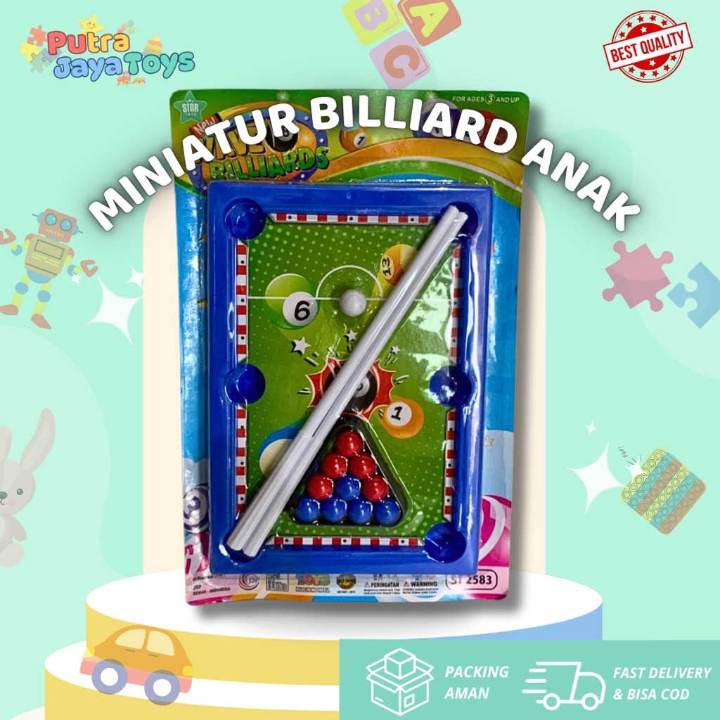 MINIATUR BILLIARD ANAK MAINAN BILLIARD MINI MURAH BY PUTRA JAYA TOYS