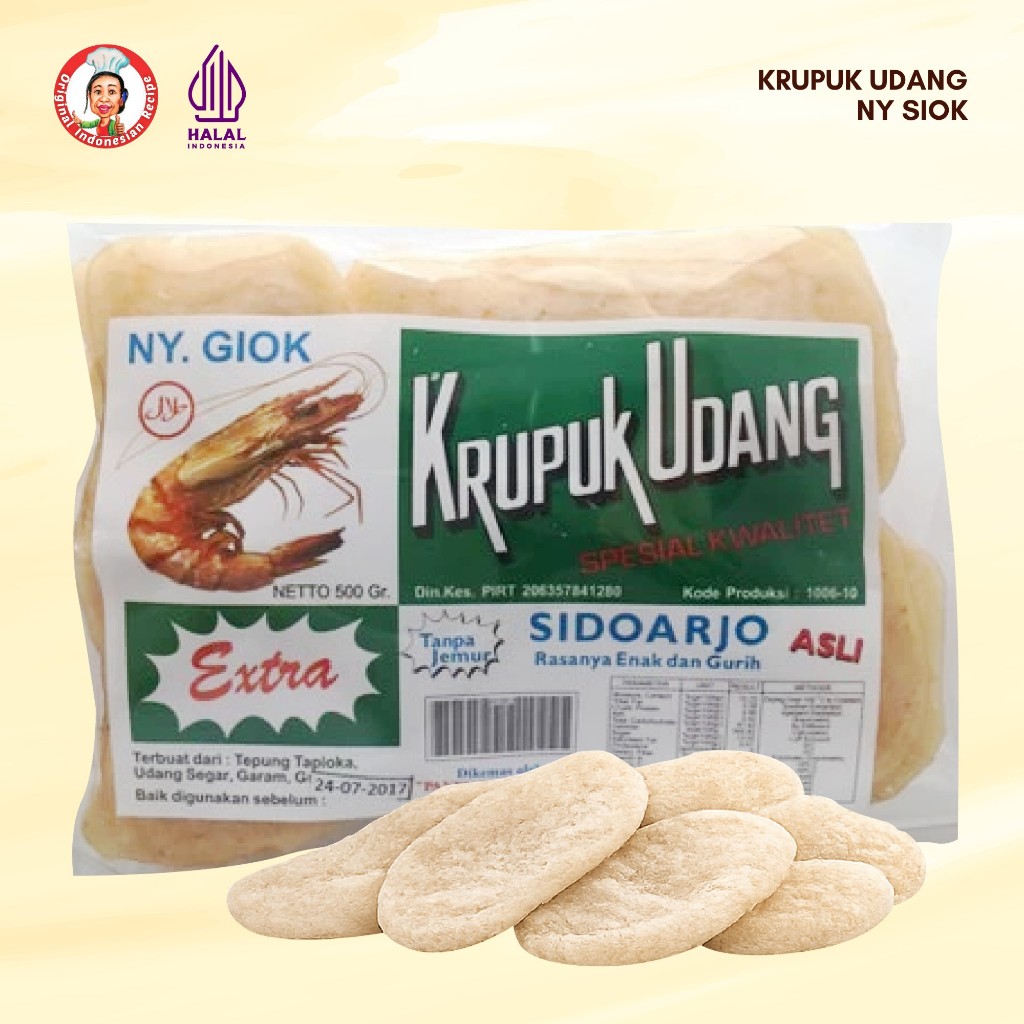 Kerupuk Udang Ny Giok Extra 500gr – Krupuk Mentah Pilihan Premium Asli Udang Segar, Gurih, Renyah