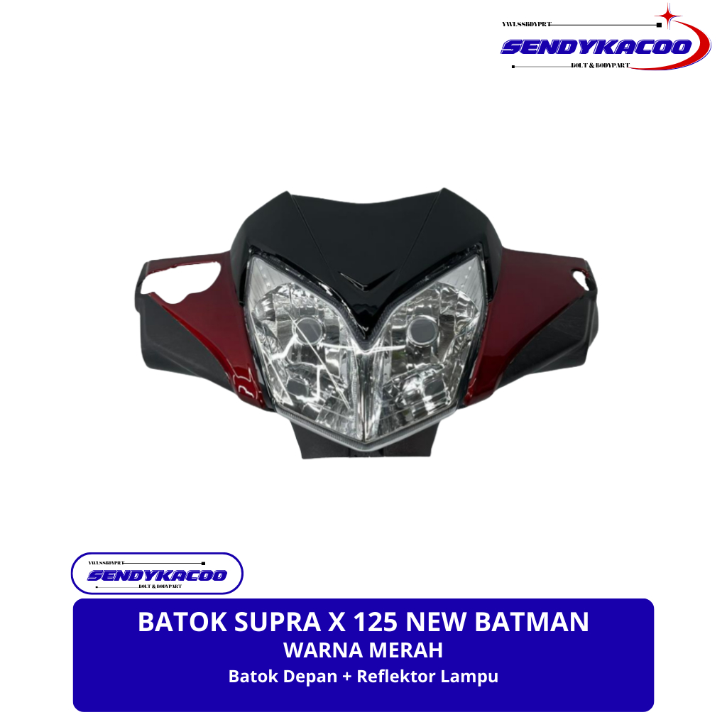 batok depan supra x 125 batman warna merah + reflektor supra x 125 / batok lampu supra x 125