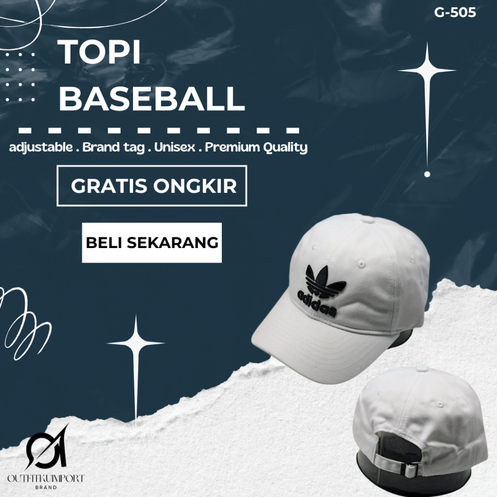 G-505 Topi Baseball Adidas Vintage White