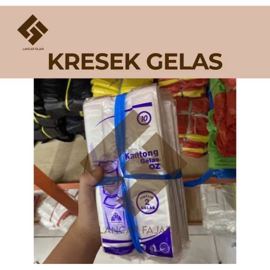 [ECER= 1 pak]  kresek 1 gelas  / kresek 2 gelas / kresek ukuran 10 X 30  10 X 43 / kresek kekinian /