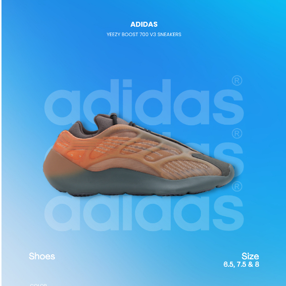 ADIDAS Yeezy Boost 700 V3 Sneakers (100% Authentic Original)