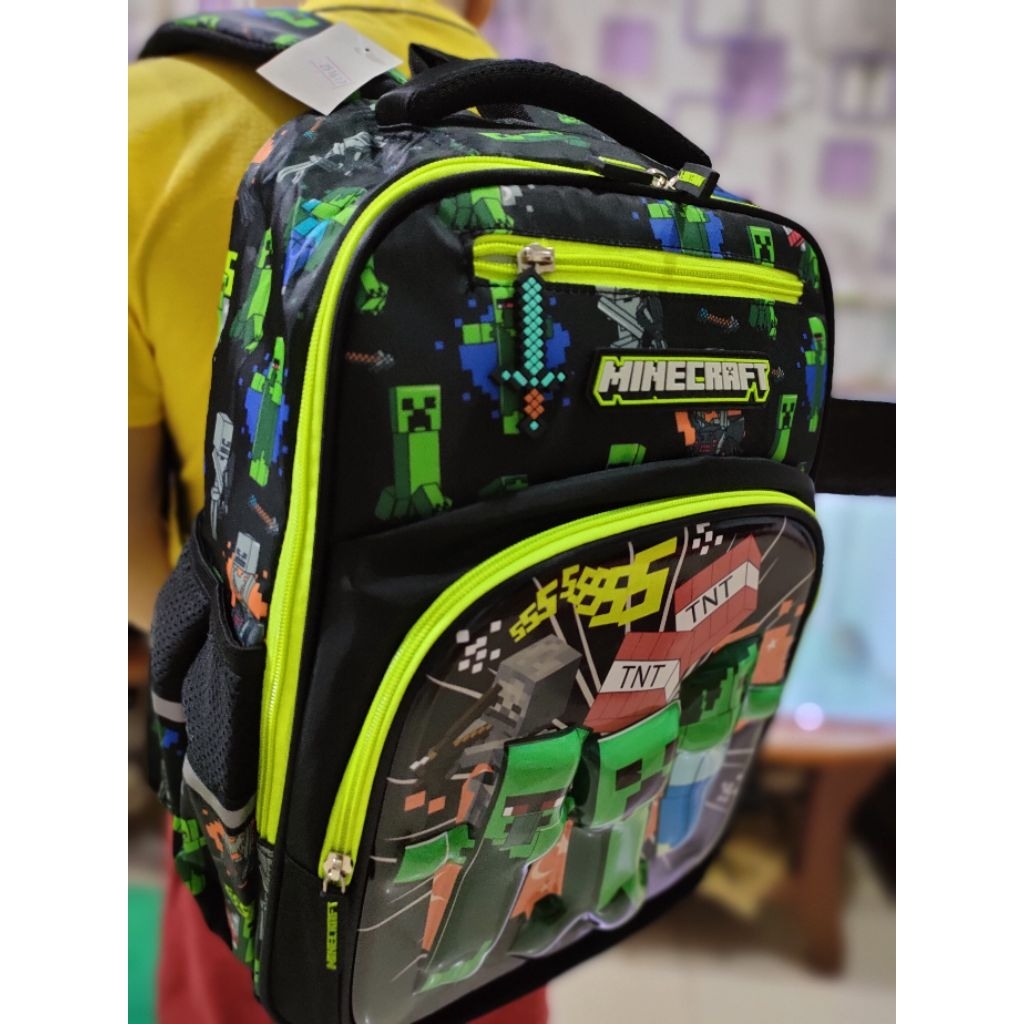 TAS RANSEL SEKOLAH MINECRAFTT UNTUK ANAK SD COWOK, IMPORT