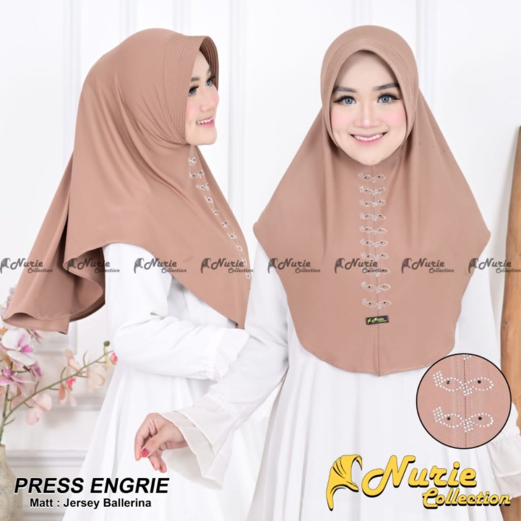 [NURIE] PRESS ENGRIE•hijab instan pet polos•hijab jersey balerina•jilbab instan payet•kerudung insta