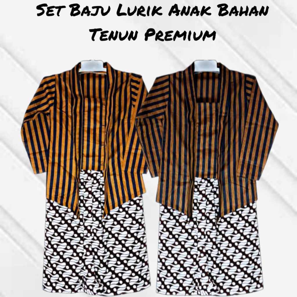 SETELAN KEBAYA LURIK ANAK CEWE BAHAN TENUN ALUSAN