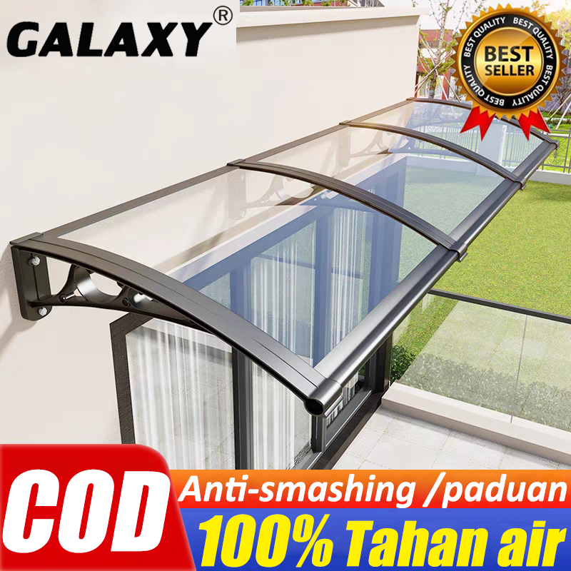 COD Canopy Kanopi atap Atap Transparan 60*100/60*300/100x150cm Gelap Transparan/Biru Tahan api Tebal