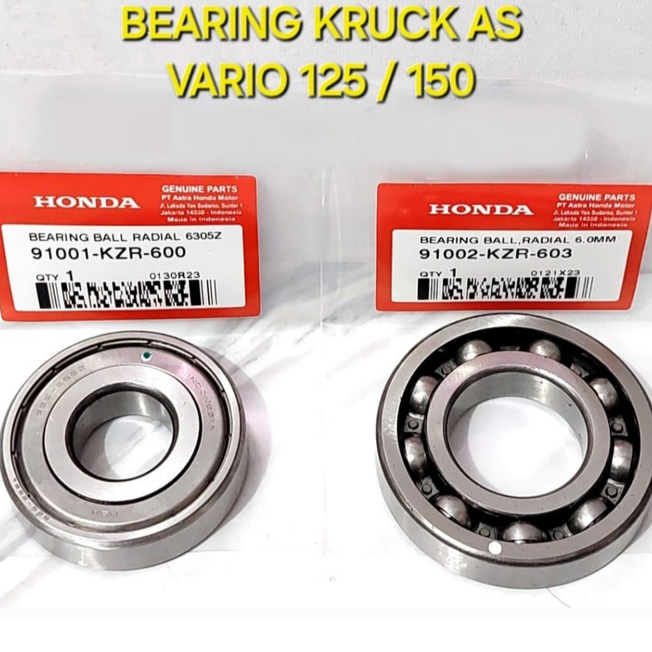 Bearing Kruk As Set Kiri Kanan Vario 125 150 91001KZR600 & 91002KZR603
