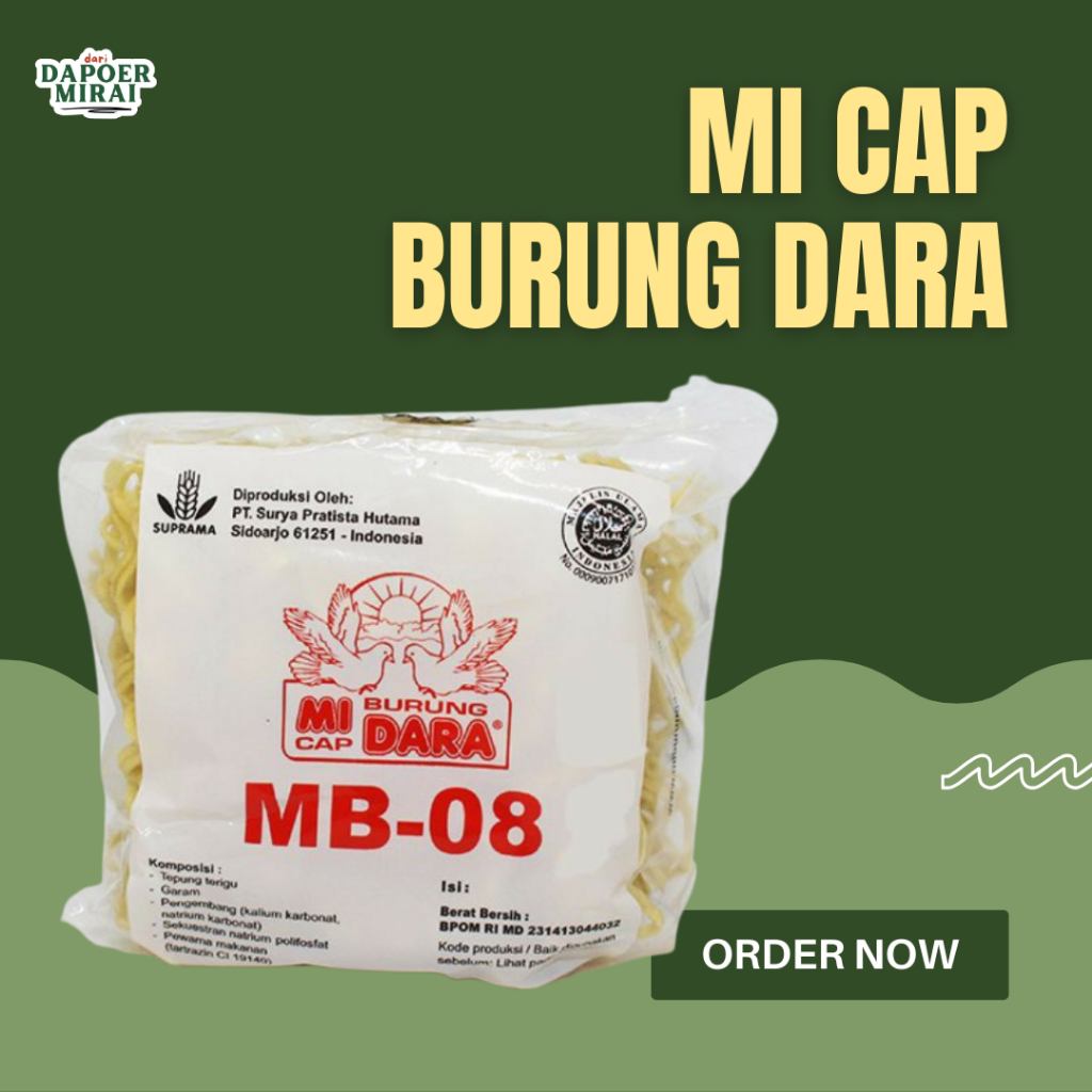 Mi Cap Burung Dara MB-08 28gr – Mi Telur Mini untuk Tekwan, Bakso, Mi Kuah | Sohun Kaca 50gr – Soun 