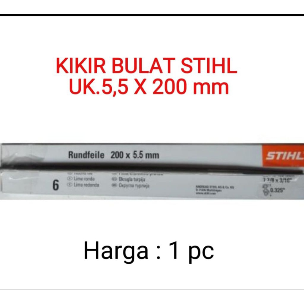 Kikir Bulat Stihl 5,5mm x 200mm.Kikir Bulat Rantai Senso Besar Stihl MS 070 Ukuran 5,5mm x 200mm.