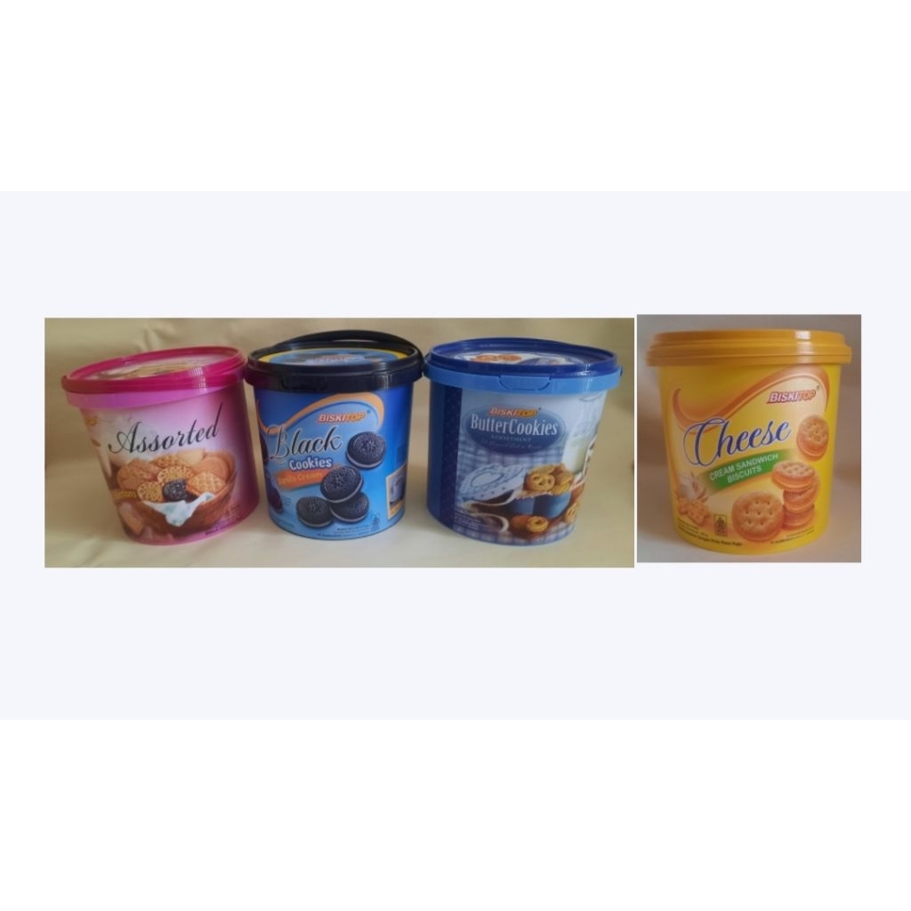 BISKITOP BLACK COOKIES / CHEESE / ASSORTED 400 GR & BUTTER COOKIES 370 GR BISKUIT EMBER (packing bub