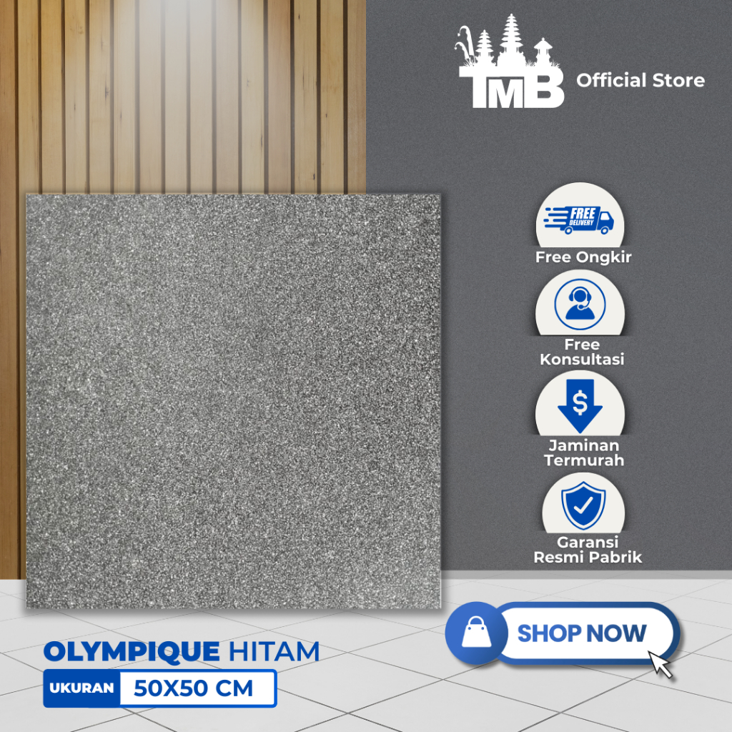 Keramik Lantai Aversa Motif Batu Bintik 50x50 Olympique Hitam
