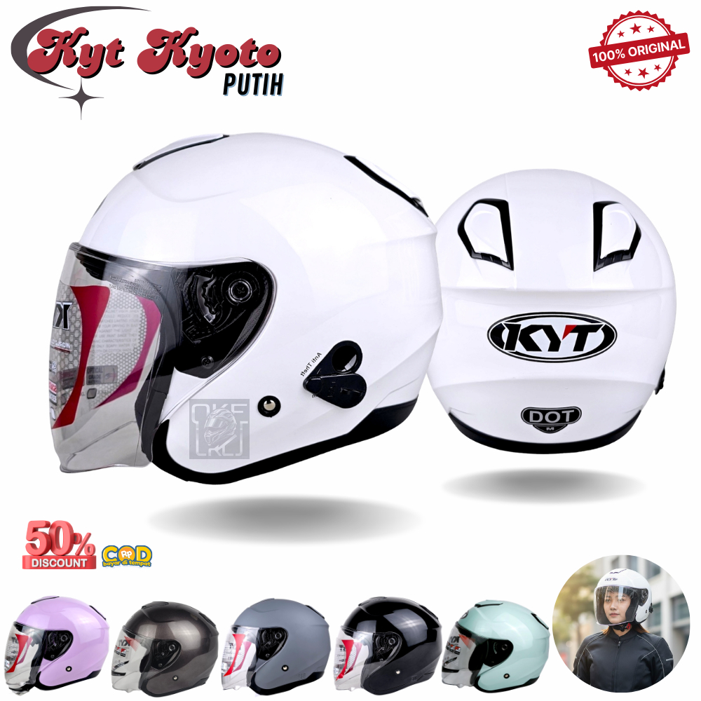 HELM KYT KYOTO PUTIH ORIGINAL | HELM KYOTO HALF FACE
