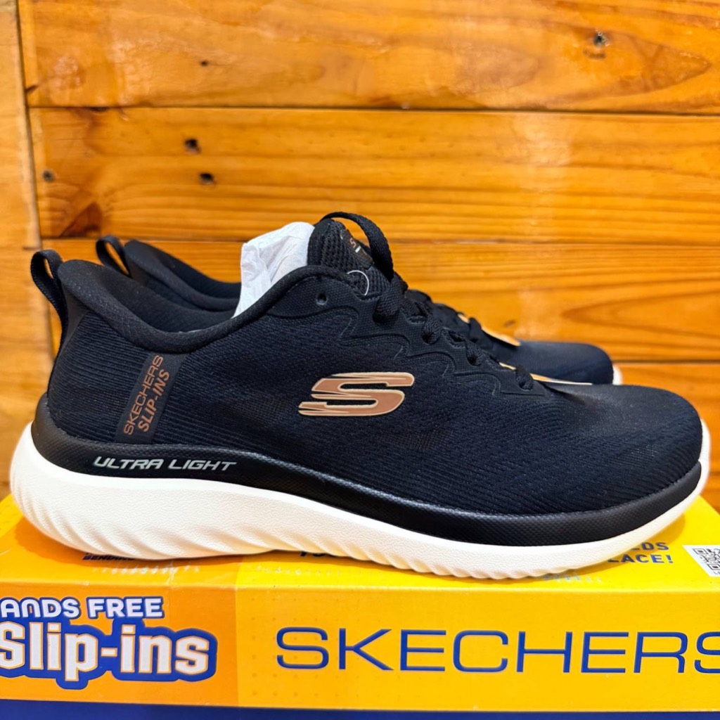 3 VARIASI WARNA SEPATU SKECHERS PRIA SKECHERS BOUNDER MAYLON 233030 BLACK & WHITE & NAVY FORMAL CASU