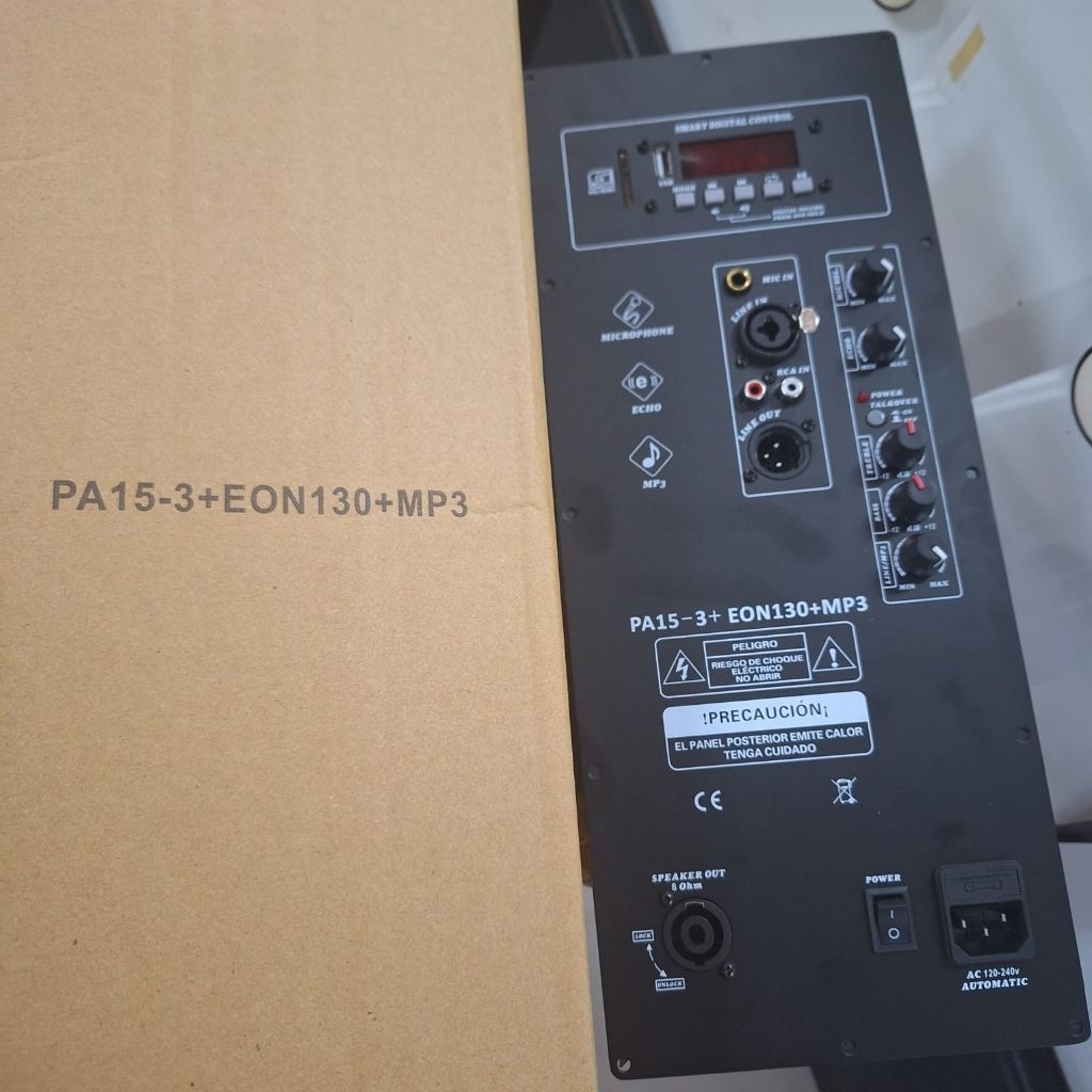 POWER KIT SPEAKER AKTIF PA15-3+EON130+MP3 16X38CM MESIN SPEAKER AKTIF