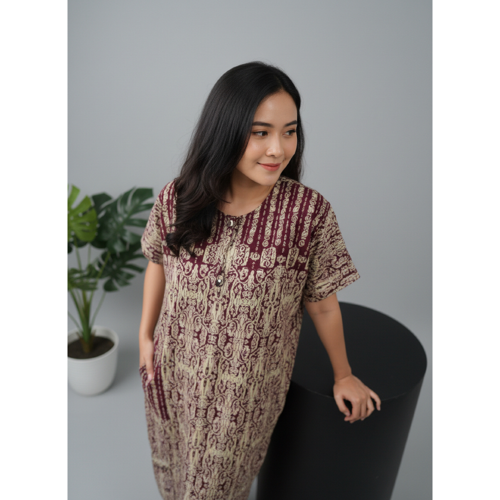 Daster Panjang Lengan Pendek Daster Jumbo Panjang Lengan Pendek