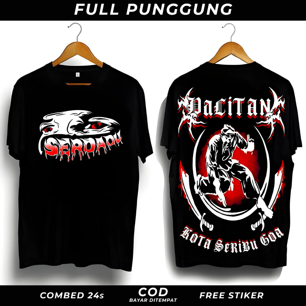 Kaos Serdadu Pacitan Kota Seribu Goa Klasik Vintage Style Bahan Lembut Baju Kaos Warga PSHT Pria Wan