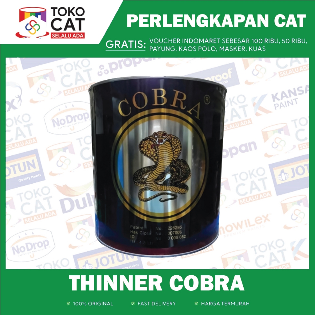 THINNER COBRA HITAM KALENG 5 LITER GALON / PENGENCER CAT / THINER 5 L