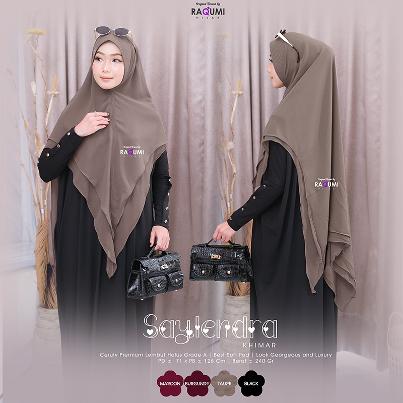 SAYLENDRA KHIMAR // PREMIUM KHIMAR BY RAQUMI HIJAB // KHIMAR CERUTY KHIMAR BORDIR