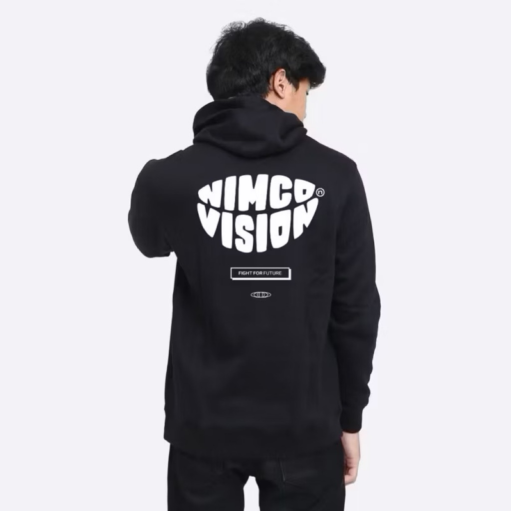 Nimco Hoodie Sweater Black Fontis Unisex Pria