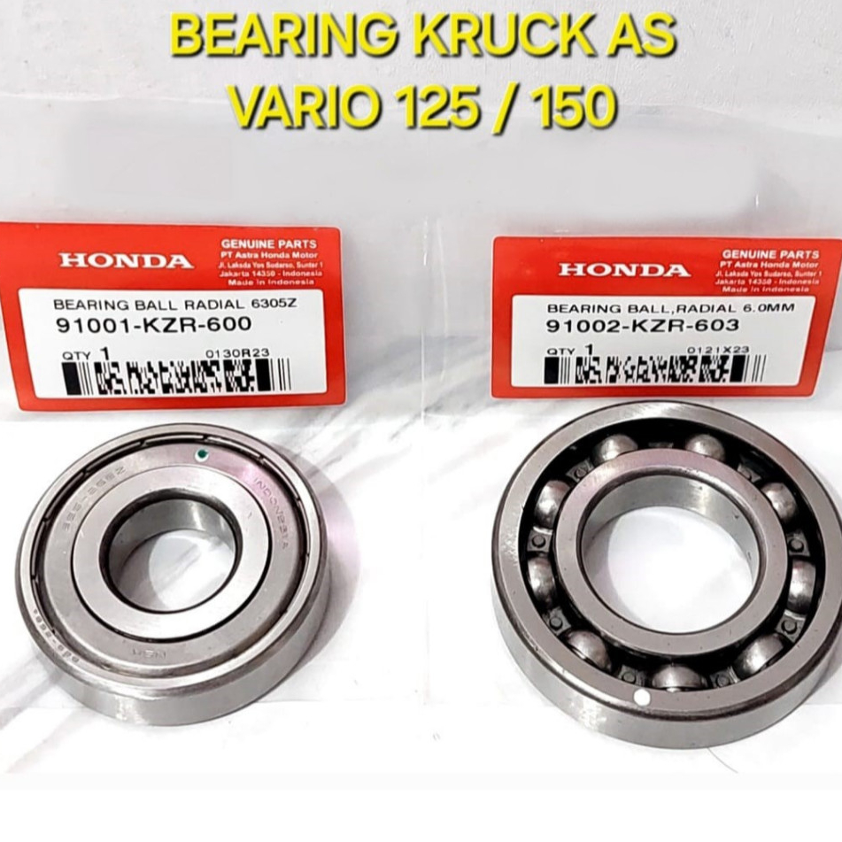 Bearing Kruk As Set Kiri Kanan Vario 125 150 91001KZR600 & 91002KZR603