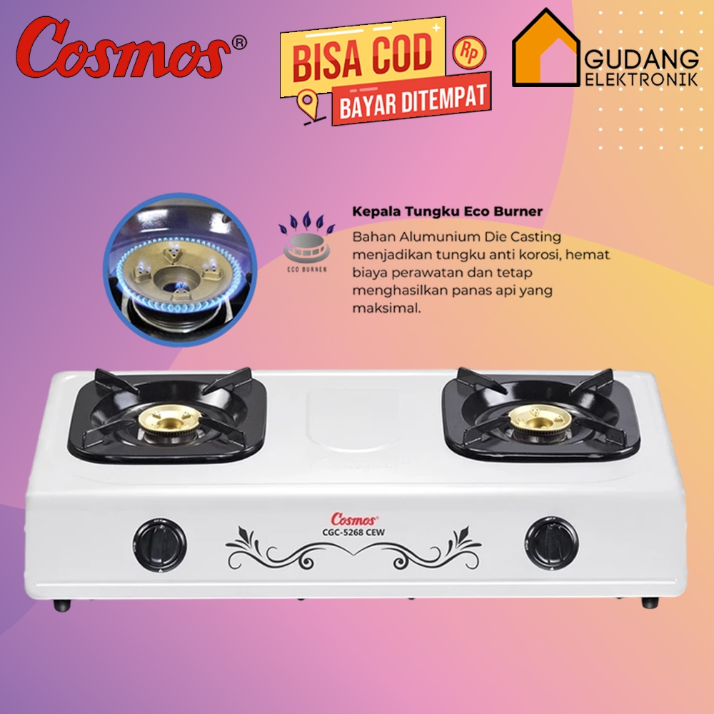 [COD READY] COSMOS KOMPOR GAS 2 TUNGKU CGC 5268 / CGC-5268 / CGC5268 (GARANSI RESMI)