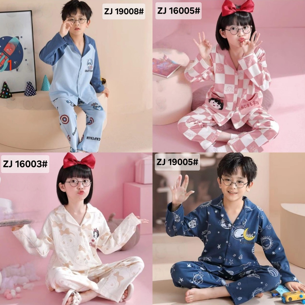 BAJU TIDUR PIYAMA PP KAOS KATUN ANAK BALITA REMAJA TANGGUNG 2-12TAHUN KATUN IMPORT BERKUALITAS UNISE