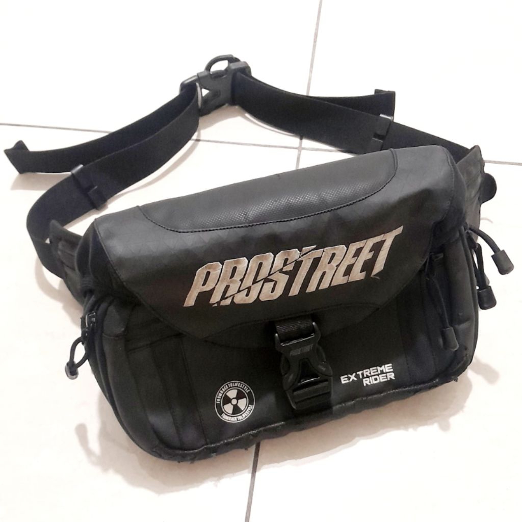 TAS PINGGANG / WAISTBAG / WAIST BAG PROSTREET EXTREME RIDER. SECOND PEMAKAIAN. MURAH
