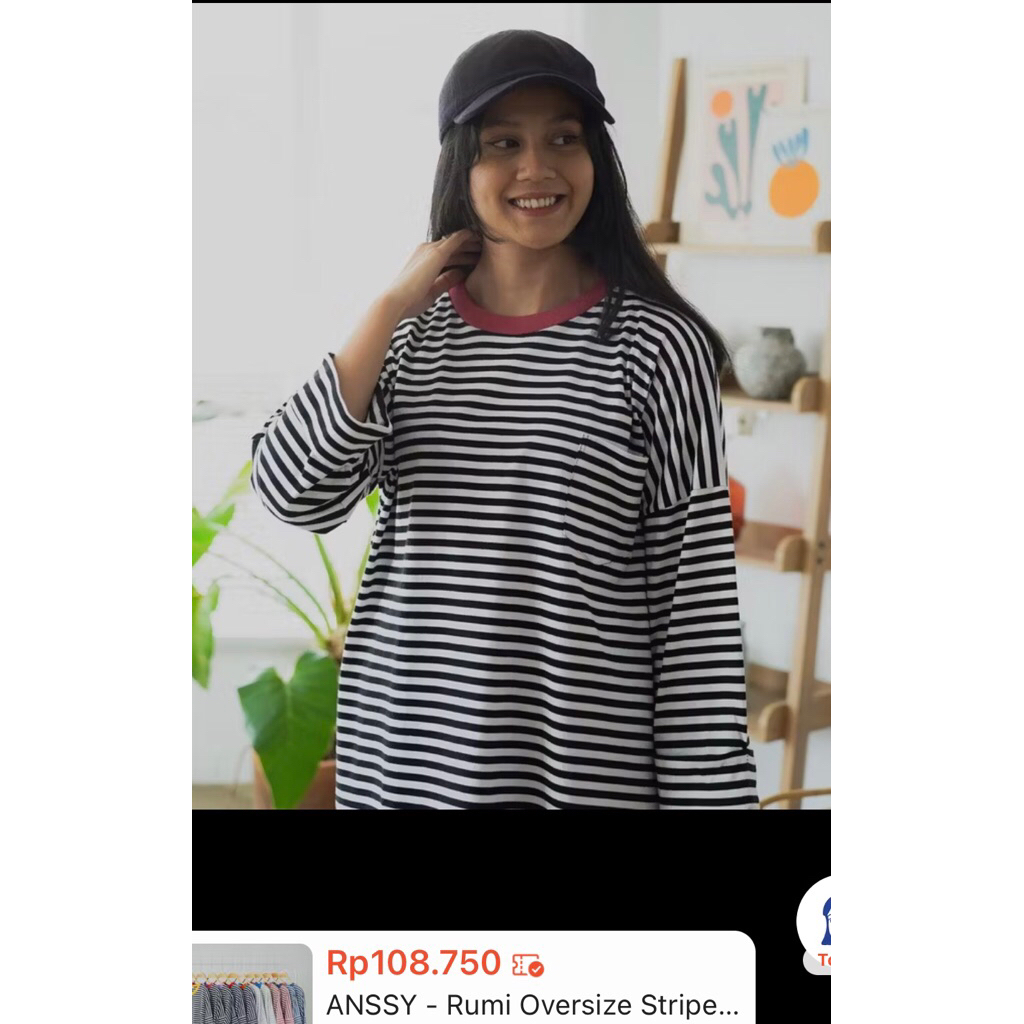 PL kaos stripe rumi oversize by Anssy