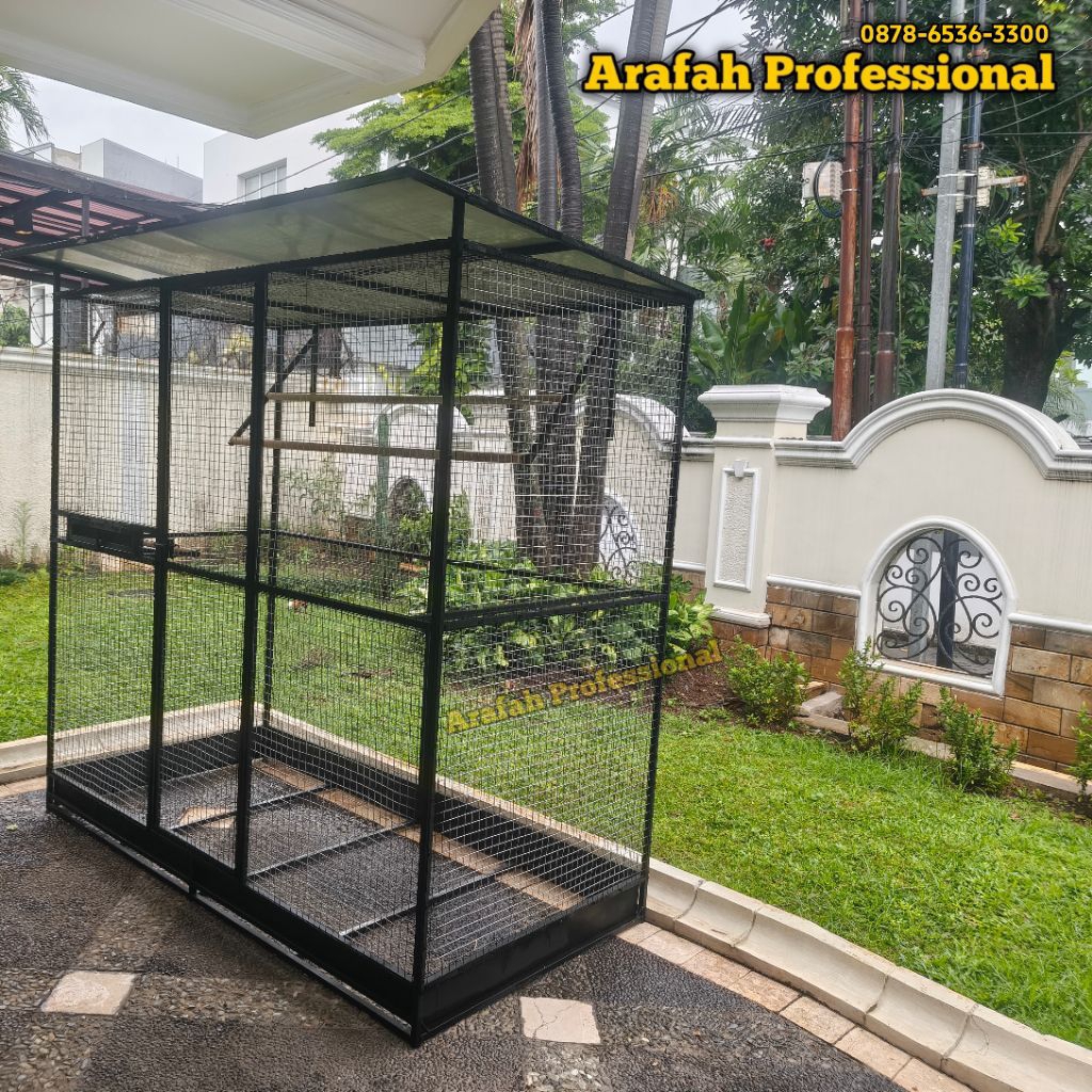 Sangkar Kandang Burung Kakaktua Macaw Nuri Parrot Sunconure Lovebird Full Besi Kotak Jumbo Besar Ant