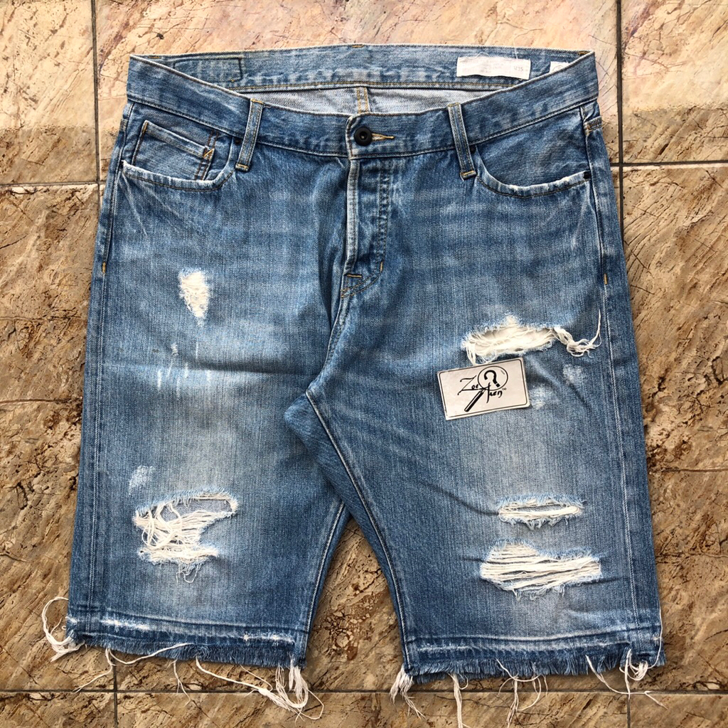 CELANA PENDEK 3/4 JEANS RIPPED AZUL BY MOUSSY