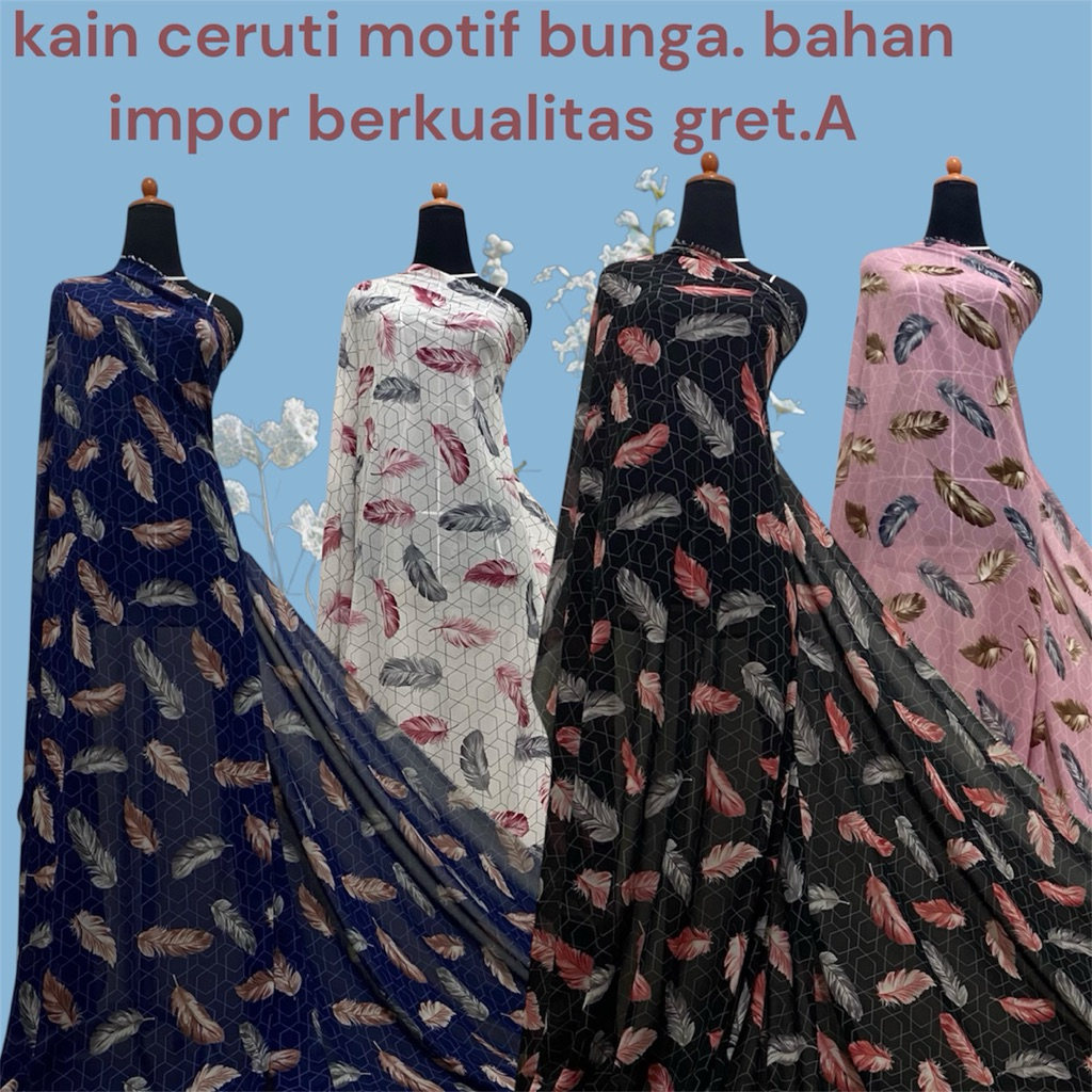KAIN CERUTI MOTIF. KAIN IMPOR GRET.A(harga 0,5m)
