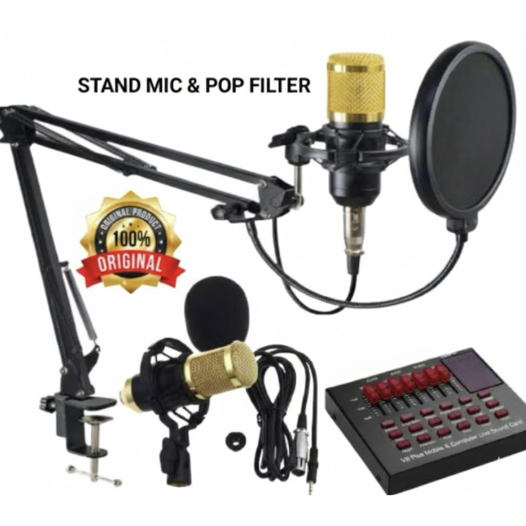 TERMURAH ORIGINAL 1 SET MIC + SOUNDCARD V8 PLUS