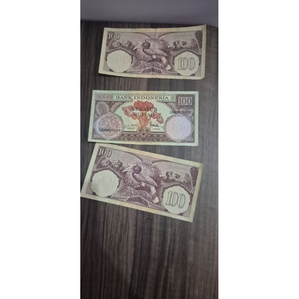 uang kertas lama kuno rupiah 25 perak, 100 perak, 500 perak, 1000, 5000