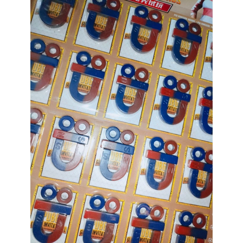 mainan magnet batang / magnet U / U I O / edukasi / magnet praktikum