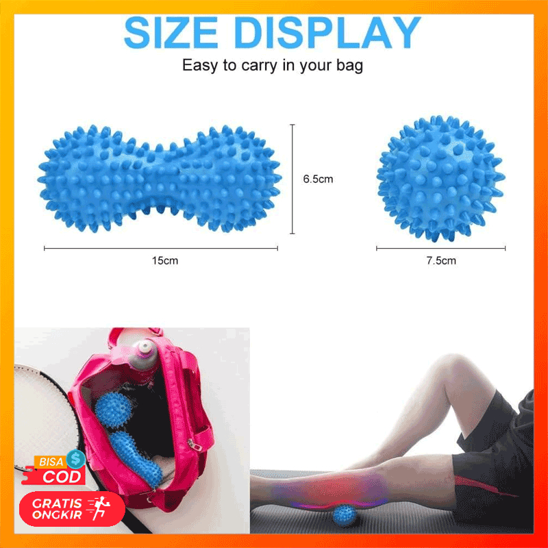 Bola Terapi Pijat Akupuntur Peanut Massage Ball | Terapi Bola duri Pijat | Bola Pijat Duri Terapi Ak