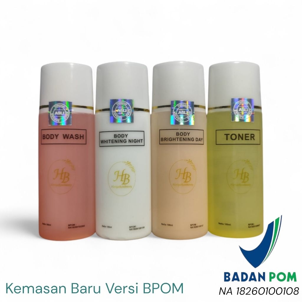 HB EXTRA WHITENING BPOM  [PAKET LENGKAP] HB EXTRA PEMUTIH BADAN ORIGINAL Kemasan Baru BPOM
