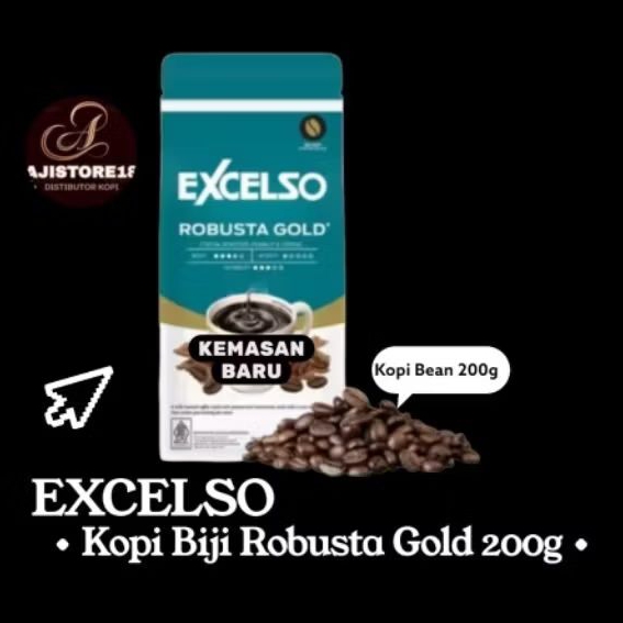 Kopi Excelso Robusta Gold Biji 200g| Kopi Biji Excelso Robusta Gold 200g