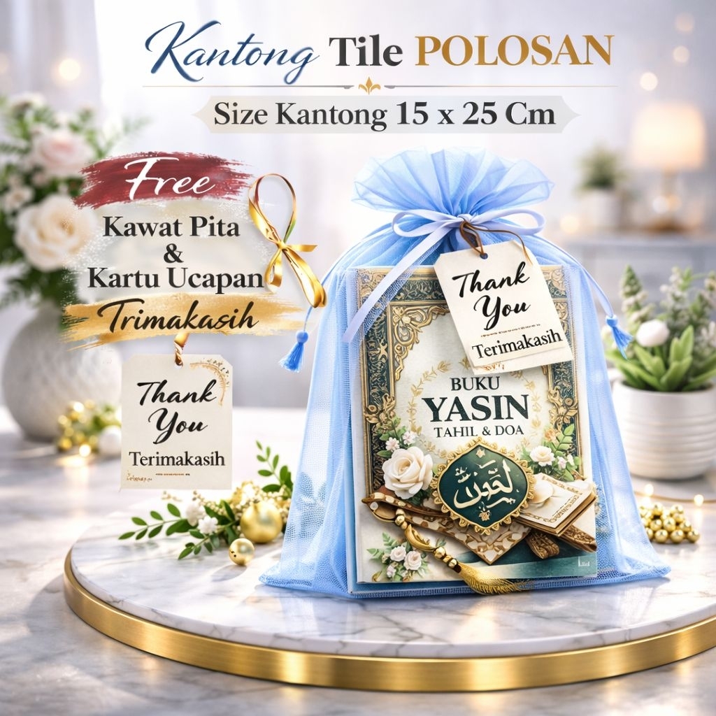 Kantong Tile Souvenir Ukuran 15 x 25 Cm Kantong Kemasan Souvenir Buku Yasin