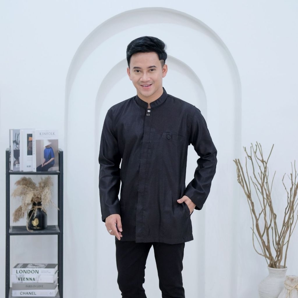 Koko Habibah saku samping toyobo / Koko Habibah / Koko habib / Koko polos / Koko panjang / Koko excl